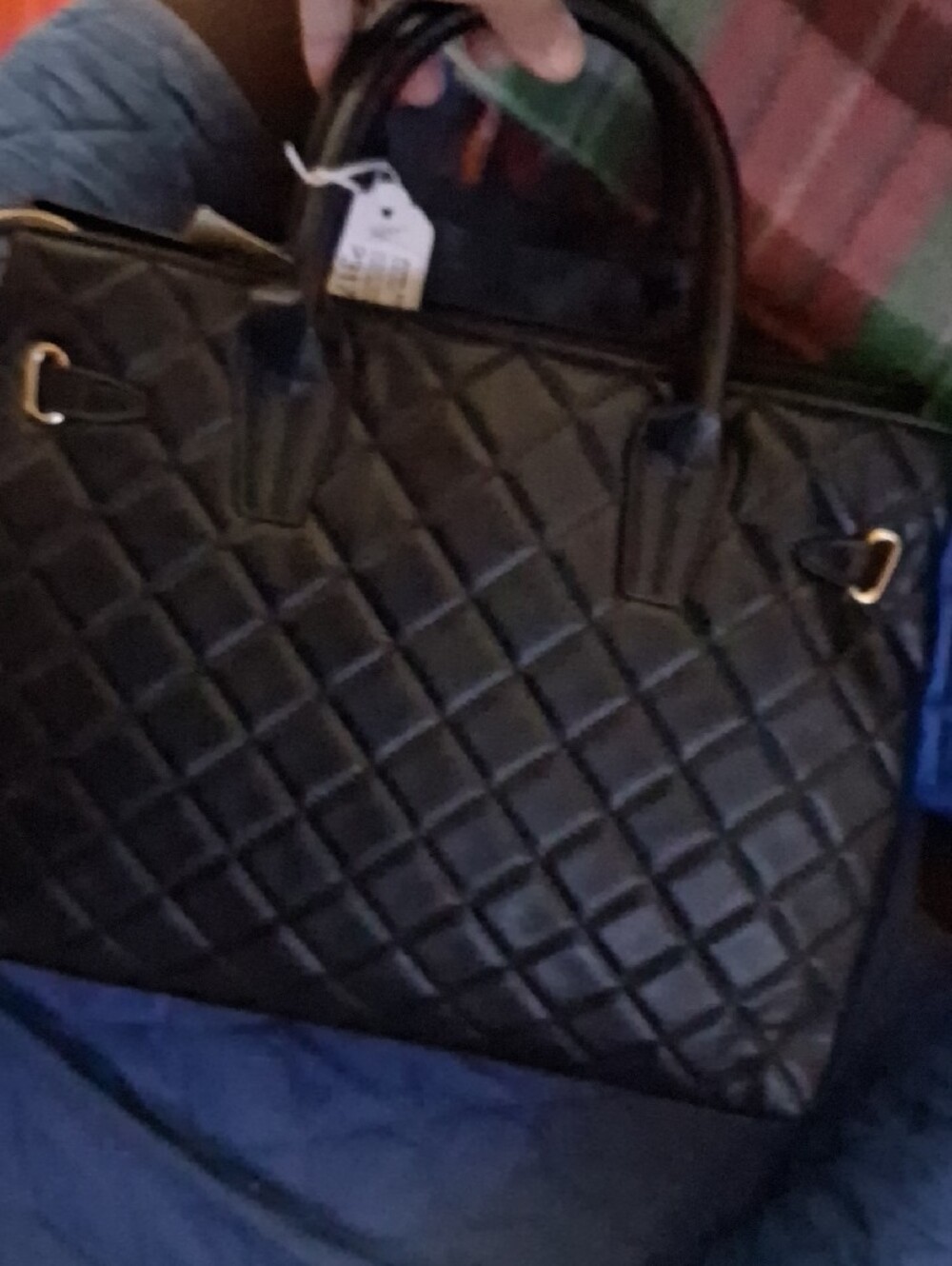 Black Quilted Satchel.10 By 15 By 5. Handbag with Gold Hardware. RETAIL.$159.00 - Picture 4 of 13